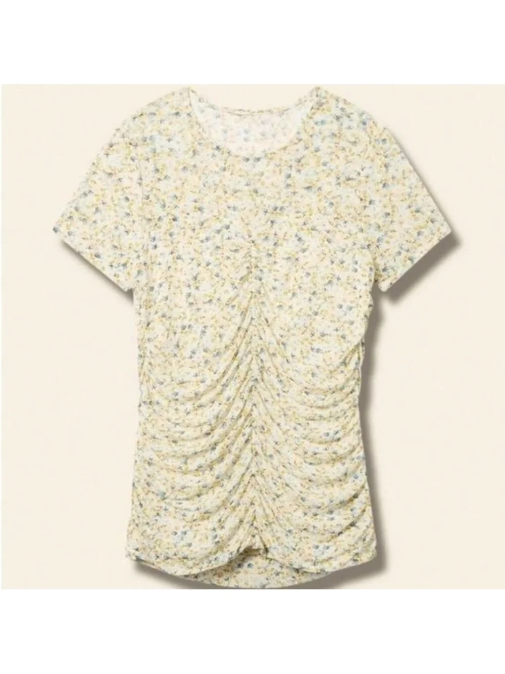 Torrid ditsy floral Stretch Mesh Crew Neck Ruched Top